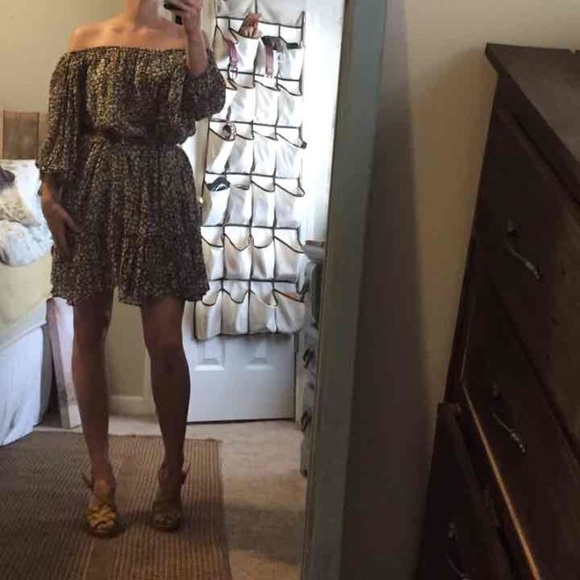 Moda off the shoulders hippie dress