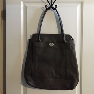 Banana Republic gray leather tote