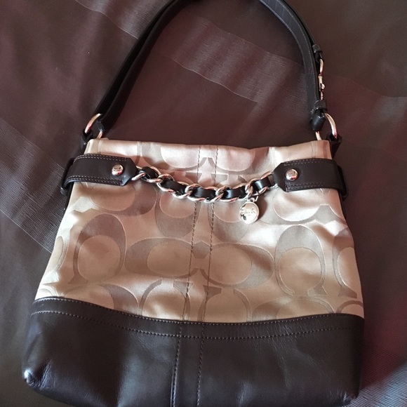 Coach Signature Sateen Chain Duffle