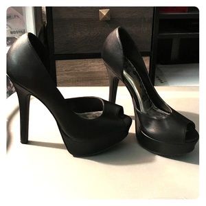 Black platform high heels