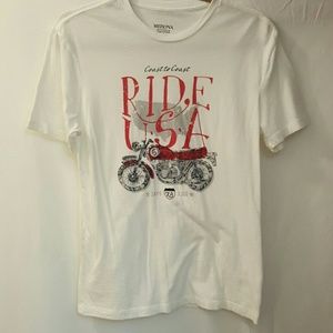 White, Motorcycle Themed TShirt from Merona