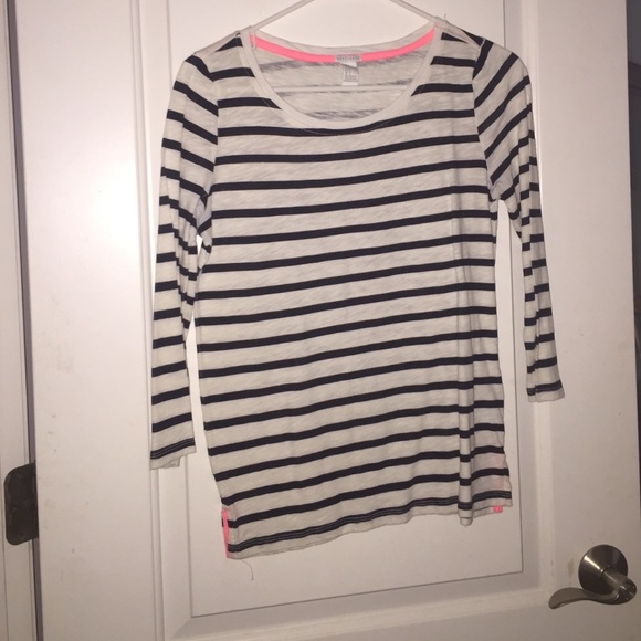 3/4 Sleeve Navy and White Tee