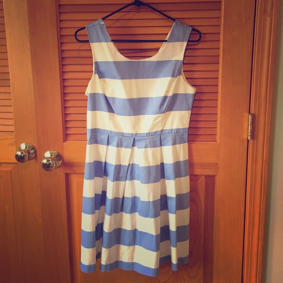 Blue and white striped tank dress