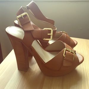 Aldo Mili Leather Platform Heeled Sandals