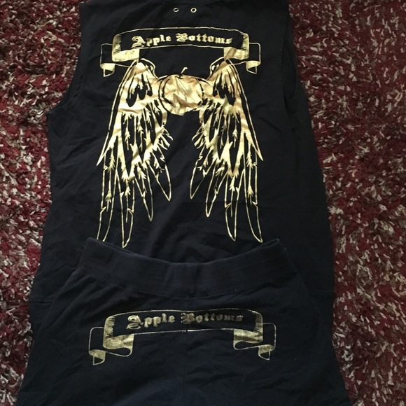 Apple bottoms zip up tank and shorts