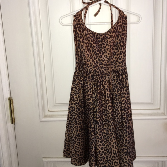 XS American apparel cheetah halter skater dress