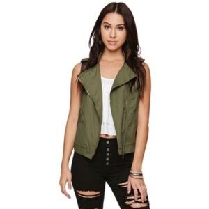 LA Hearts olive green moto vest!!