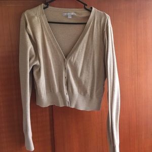 Beige long sleeve cardigan