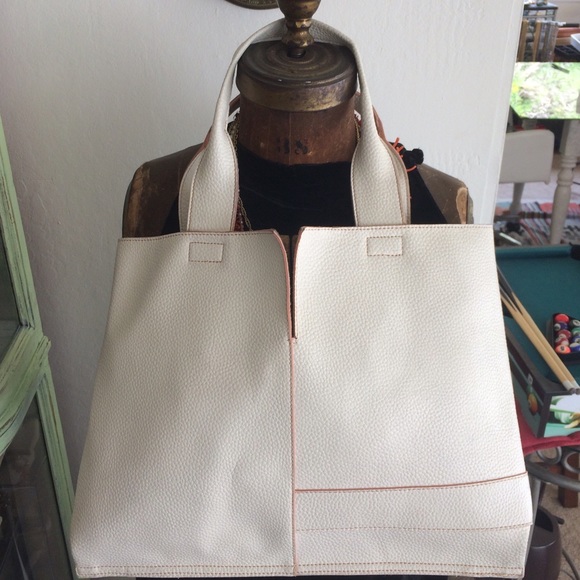 Pebble and chamois leather tote bag