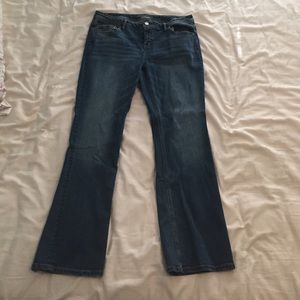 Medium wash boot cut jeans!