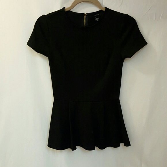 Black Peplum Top from Forever 21