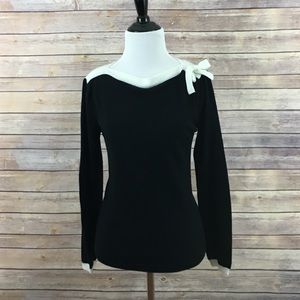 Black Sweater with Bow Detail