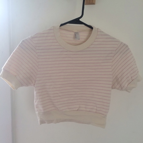 striped american apparel crop top xs