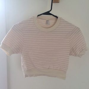 striped american apparel crop top xs