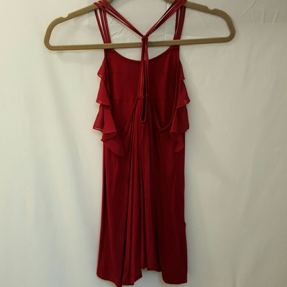 Red Ruffled Open Backed Tank from Express - Picture 4 of 4