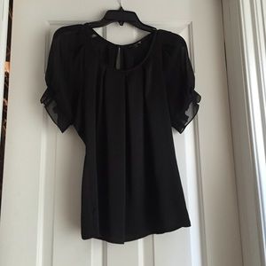 Black sheer sleeve blouse