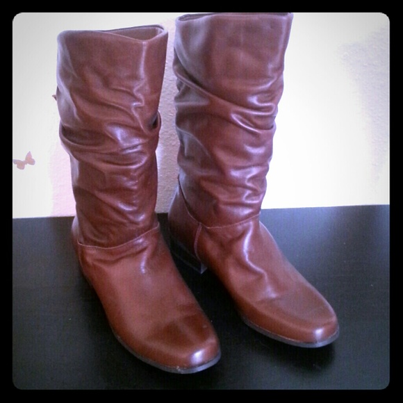Brand new leather slouch boots