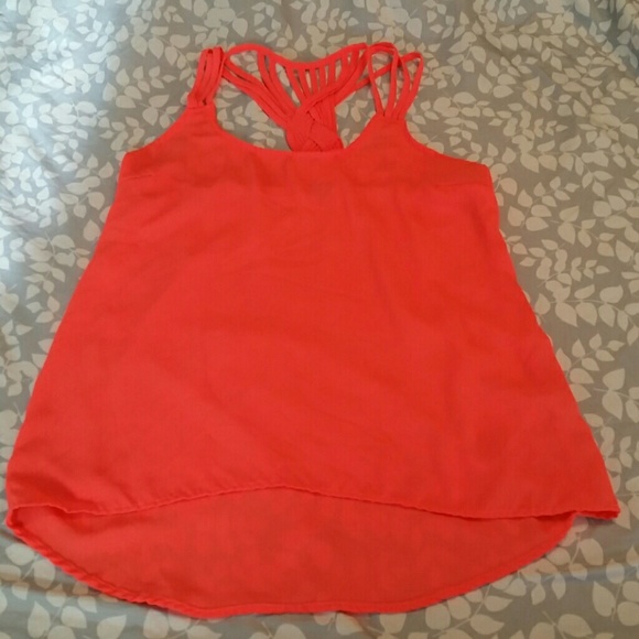 Charlotte Russe Tops - CHAROLETTE RUSSE pink sheer tank with multi straps