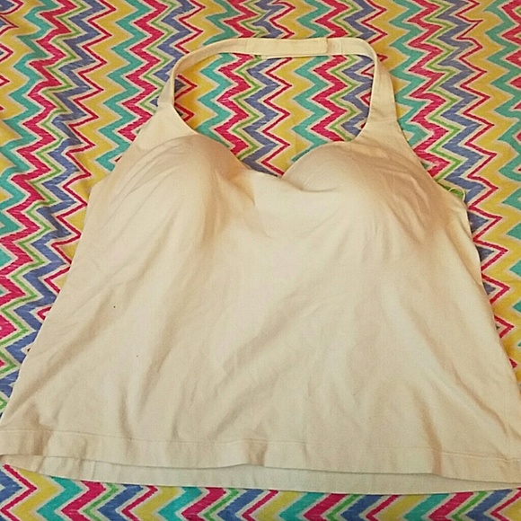 White built in bra halter top