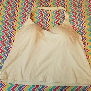 White built in bra halter top