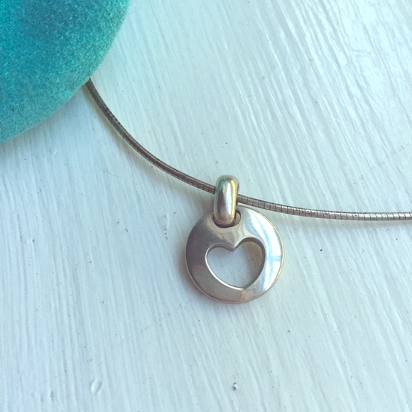 Tiffany & Co sterling silver heart cutout necklace