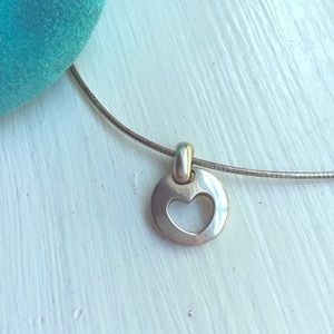 Tiffany & Co sterling silver heart cutout necklace