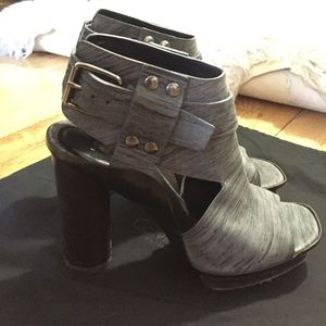 Calvin Klein Collection Grey Open Toe Booties