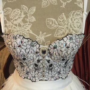 Marciano, beaded,bustier, white bra top!