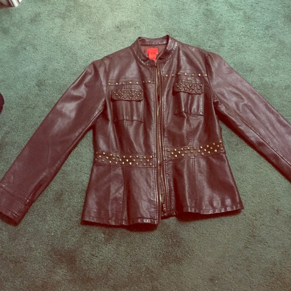 Brown faux leather jacket