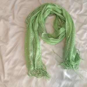 Green, sequin scarf!