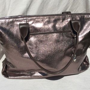 Stella & Dot Large Tote: Beautiful Pewter/Metallic
