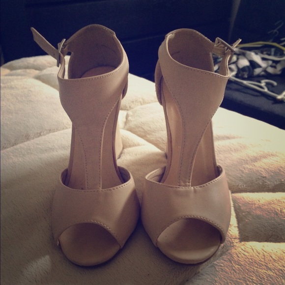 Nude T strap Wedges FINAL PRICE