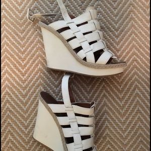 White gladiator wedge sandals - Size 8
