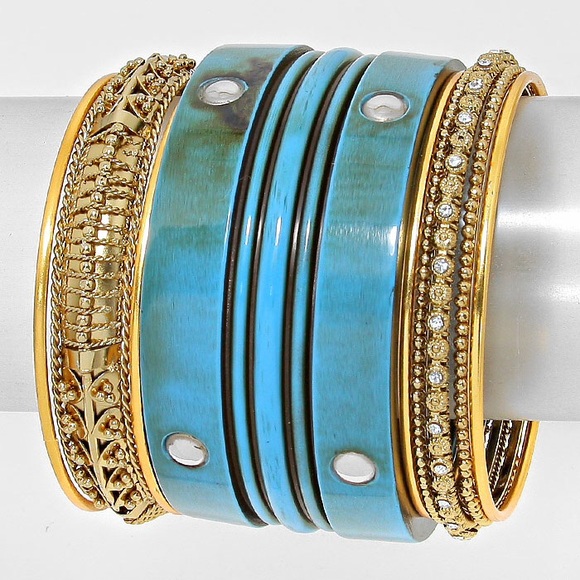 9 Layered Stackable Bangle Bracelet Set - image 2