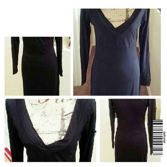 Black maxi with hoodie v neckline high waist - Picture 3 of 4