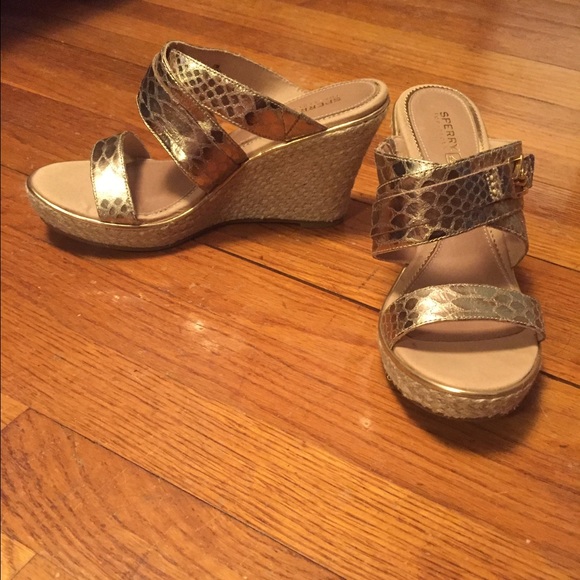 Sperry Gold Wedges