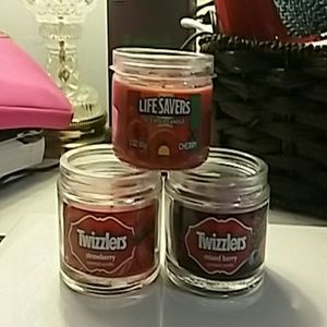3 candy scented candles