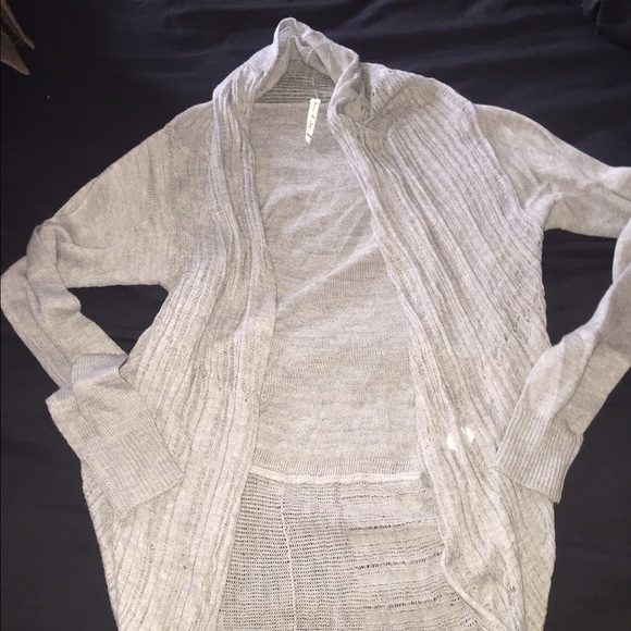 Gray cardigan long sweater