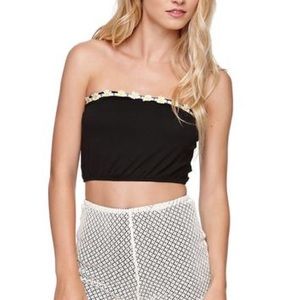 LA Hearts daisy trimmed tube top