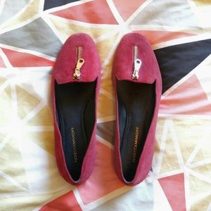 Rebecca Minkoff Suede Zip Accent Flats