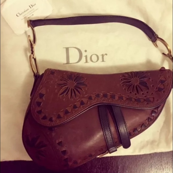 Dior leather saddle bag.