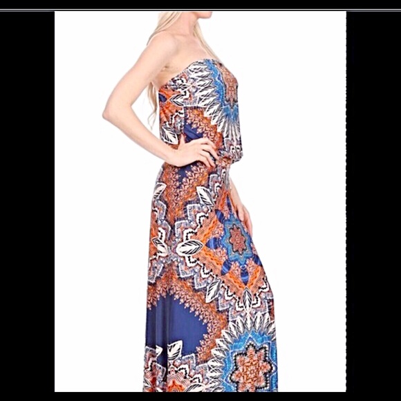 Stunning boho flattering strapless dress!👠 - Picture 4 of 4