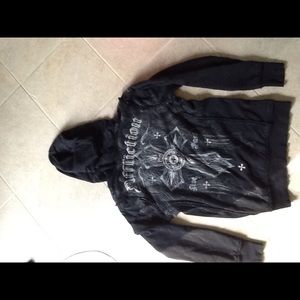 Affliction girls reversible zip up hoodie