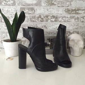 Zara leather platform boots
