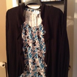 LOFT ruffle cardigan