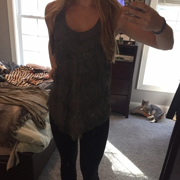 Urban Outfitters- Gray Feather Tank Top