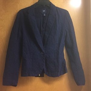 Navy eyelet blazer