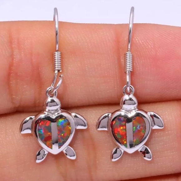 Boutique Jewelry - 🐢 Orange Fire Opal Turtle Earrings! NEW!