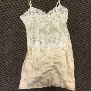 Victoria secret lace and silk slip nightgown