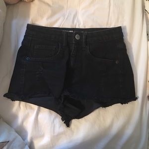 Black jean shorts
